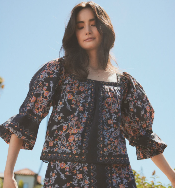 Cm25fa101255 Lucille Blouse in Dark La Ramos