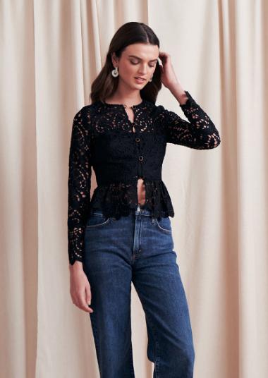 Saf2251302 Alva Lace Top in Black