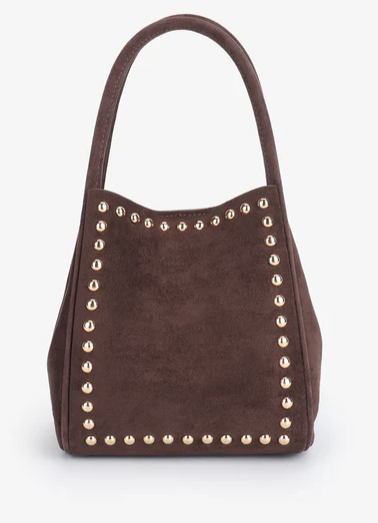 Hollace Mini Studded Tote in Chocolate