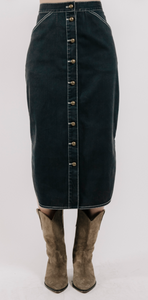 l2508-869 Apolline Midi Skirt in Pagent Bue