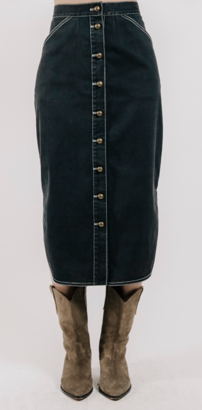 l2508-869 Apolline Midi Skirt in Pagent Bue