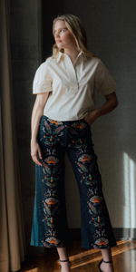 Nawss25-124 Split Neck Top in Ecru