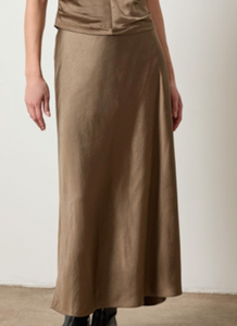 Lppa3100 Satin Bias Cut Skirt in Parsley