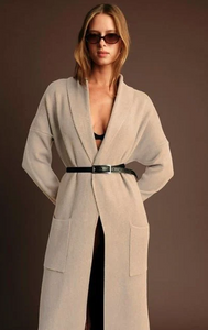 D9310D Chandler Long Cardigan in Ecru