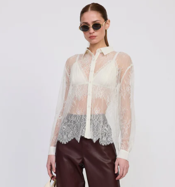 Allannah Lace Top and Bralette Set in Ivory
