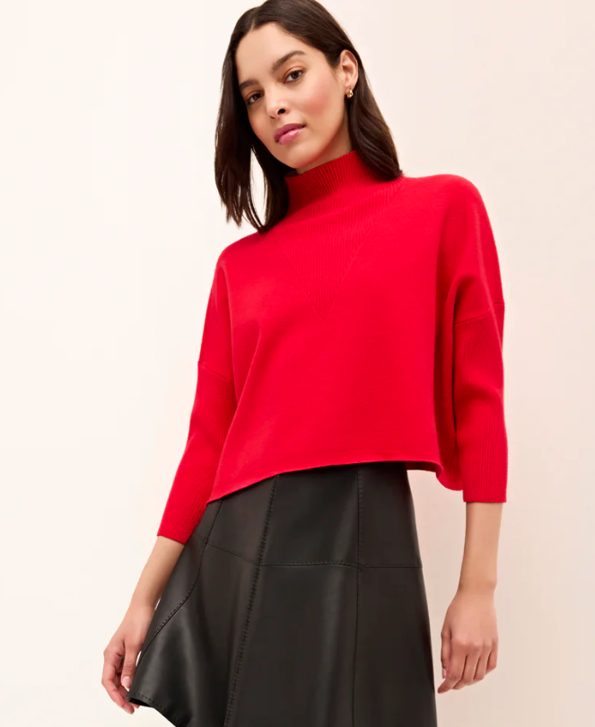 Claudie Mockneck Popover Sweater in Java