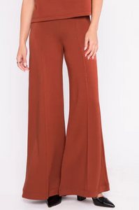 Scuba Wide Leg Pant in Rust
