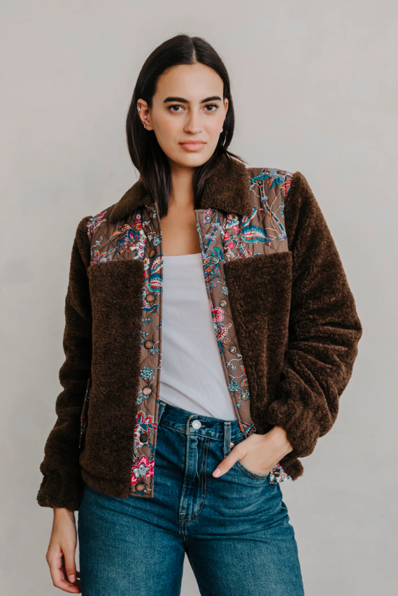 Finley Sherpa Jacket in Charlotte Floral