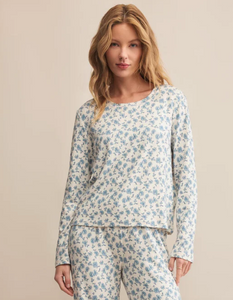 Home Town Lounge LS Top in Ditsy Crystal