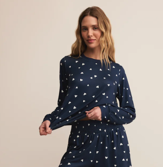 Classic Heart LS Lounge Top in Eclipse