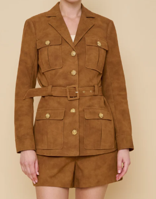 FBfp8124 Charley Belted Suede Jacket in Cider