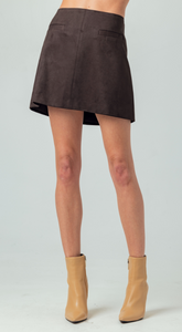 SU Mina Suede Skirt in Espresso