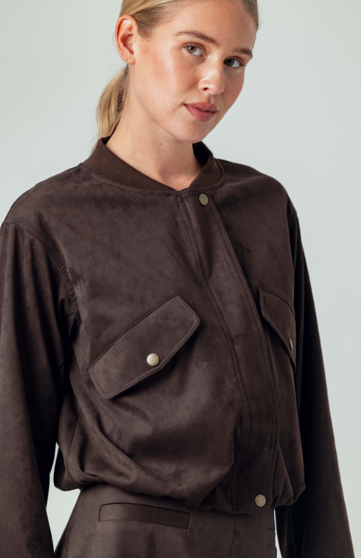 SU Suede Lyra Jacket in Espresso