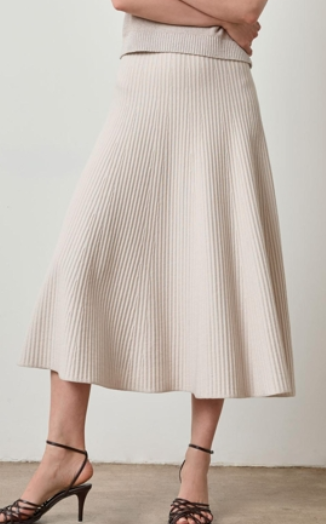 Lppa3209 Flared Knit Skirt in Mist