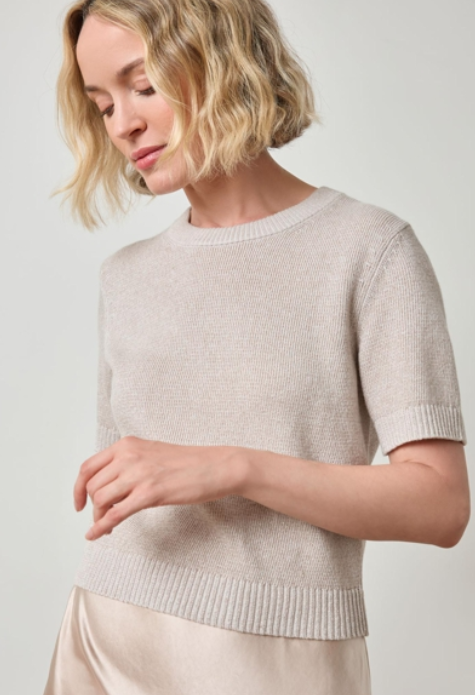 Lppa3207 Short Sleeve Sparkle Sweater in Mist