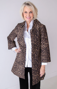Millie Leopard Trench Coat in Starry Night