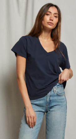 PWT Hendrix Vneck Boxy Tee in Navy
