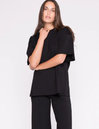 RR Ponte Knit Big Shirt in Black
