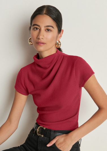 Katie Draped Top in Sangria