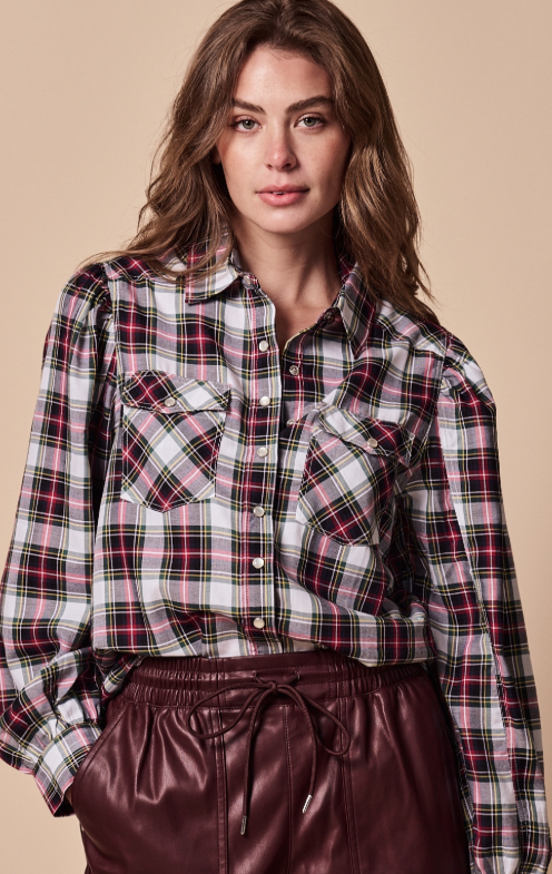 Tartan Plaid Button Down Top