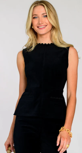 Ej271260 Claire Velvet Vest Top in Black