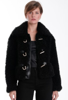 Noelle Fur Jacket in Black