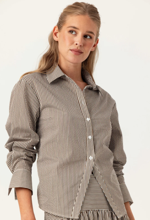 Striped Aster Shirt in Umber