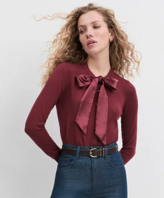 FD Take a Bow Cardigan in Vino