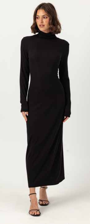 Su Kate Turtleneck Dress in Black