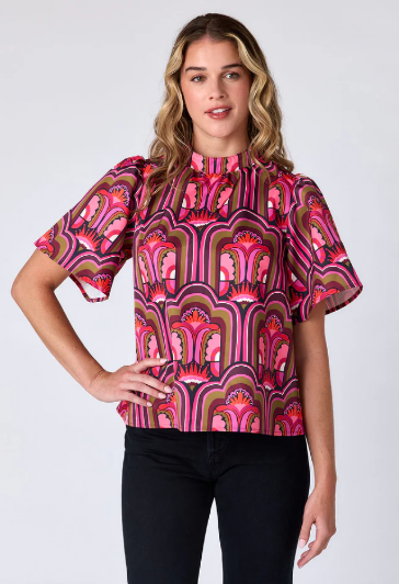 Cr Loucia Printed Top in Gatsby