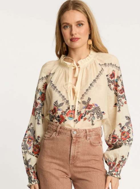 Vickie Top in Zebra Leaf