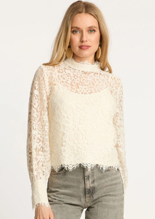 Serena Lace Top in Antique White
