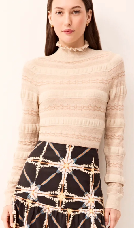 MO Adison Sweater Top in Buff