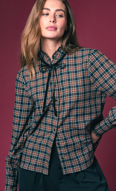 Joss Shirt in Brown Plaid