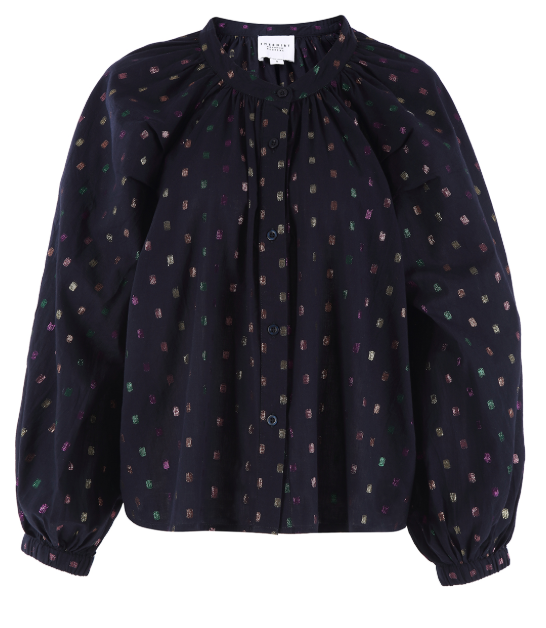 Minka Shirt in Navy Lurex