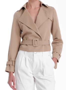 KG Priscilla Cropped Trench Jacket in Khaki