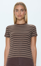 Load image into Gallery viewer, Alba Shrunken Tee in Bruna Black Stripe
