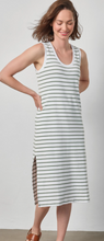 Load image into Gallery viewer, LP Rib Stripe Side Slit Tank Dress
