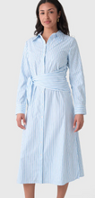Load image into Gallery viewer, Sasha Shirt Dress in Blue Stripe
