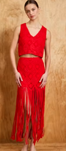 Load image into Gallery viewer, Aina Diamond Fringe Crochet Skirt Set
