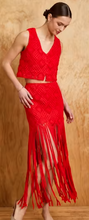 Load image into Gallery viewer, Aina Diamond Fringe Crochet Skirt Set
