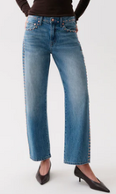 Load image into Gallery viewer, Lexi Bowed Straight Jean in Star Studded

