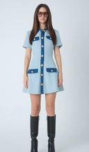 Load image into Gallery viewer, Farrow Two Tone Short Dress in Blue
