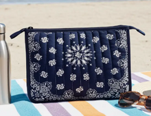 Load image into Gallery viewer, Bandana Print Pouch in Beau Navy
