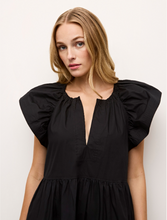 Load image into Gallery viewer, Kara Flutter Sleeve Dress in Black
