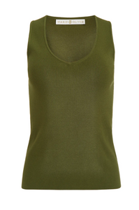 Miranda Fitted Tank in Pesto