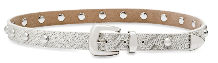 Silverlake Studded Belt in Metallic Snake