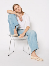 Load image into Gallery viewer, Studded Ballet Flat in White/Gold

