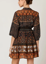 Load image into Gallery viewer, Priyanka Mini Dress in Zocalo Print
