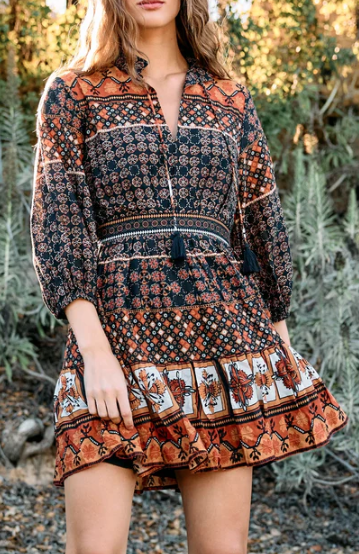 Priyanka Mini Dress in Zocalo Print